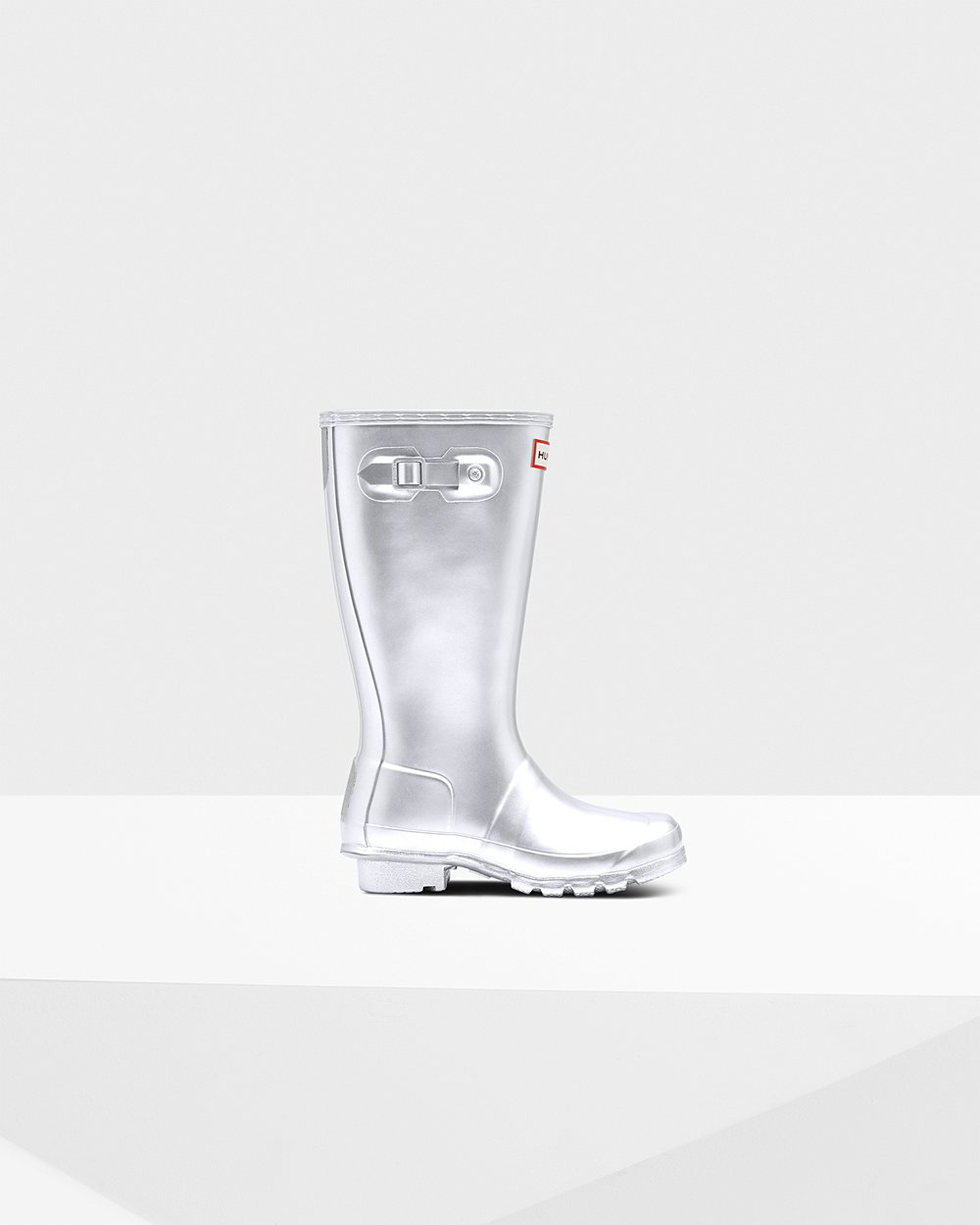 Kids Hunter Original Big Metallic - Rain Boots Silver - 9348-KZNCT